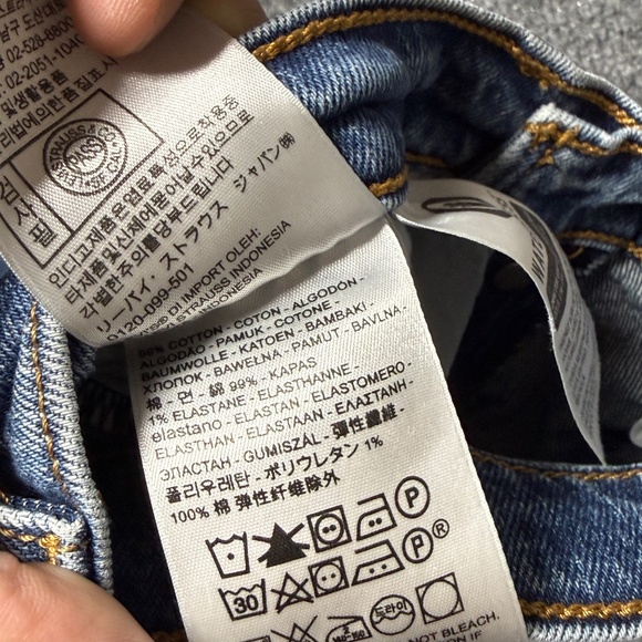 Levis Jeans Wedgie Straight Mid Wash Cut Off Womens Size 27x26 #1832 - Picture 5 of 11